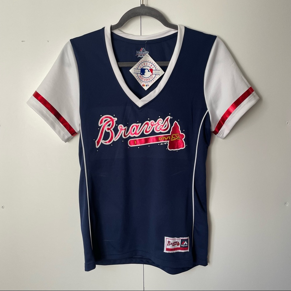 MLB Atlanta Braves Women Jersey Shirt Medium